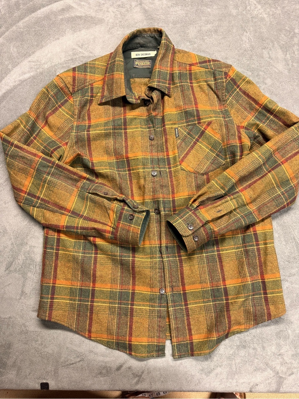 Ben Sherman & Pendleton 2015 100% Wool Plaid Button-Up Shirt